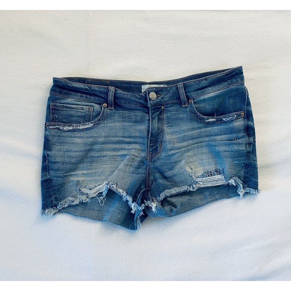 BKE Stella Distressed Denim Cutoff Shorts Womens Size 31 Blue Jean Shorts